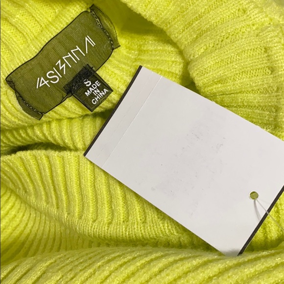 4SI3NNA Neon Ribbed Crop Crewneck Sweater - Picture 6 of 8